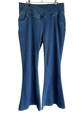 Halara Flex Denim Jeans L/XL Tall High Rise Flare Bell Bottom Stretch Pull On